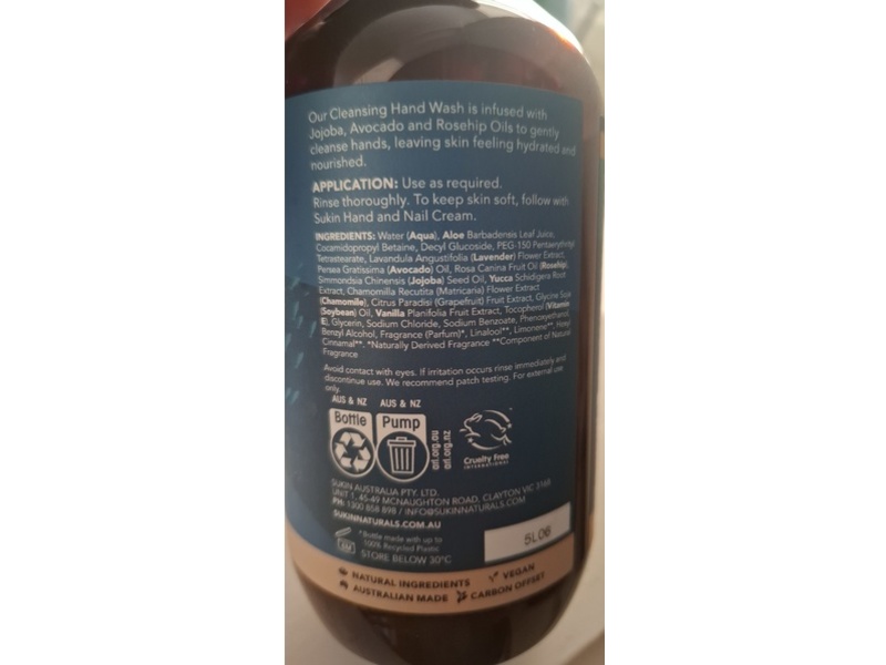 Sukin Cleansing Hand Wash, Sea Breeze, 16.9 fl oz/500 mL