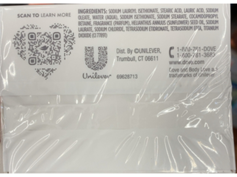 Dove Body Love Dry Cracked Skin Replenish Beauty Bar, 3.75 oz/106 g, Pack Of 10