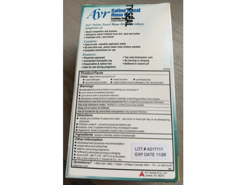 Ayr Saline Nasal Rinse Kit, Pack Of 2