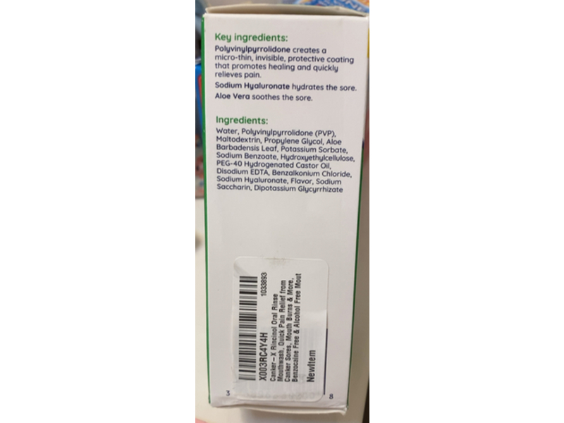 Canker-X Rincinol Mouth Sore Rinse, 4 fl oz/120 mL