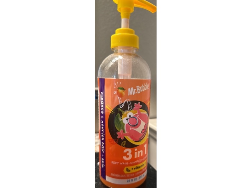 Mr. Bubble 3-in-1 Body Wash + Shampoo + Conditioner, Spirited Citrus, 20 fl oz/591 mL, Pack Of 3