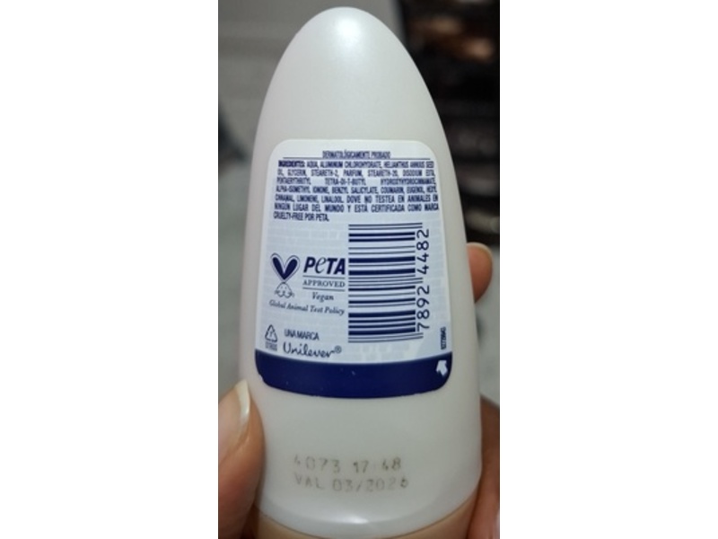 Dove Clear Tone Antiperspirant Roll On Deodorant, Coconut, 50 mL