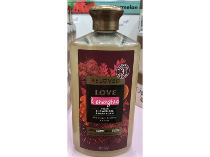 Beloved Love & Energize Shower Gel & Bath Foam, Red Ginger Ginseng & Citrus, 12 fl oz