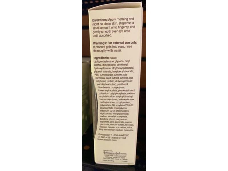 Aveeno Positively Radiant Eye Brightening Cream, 0.5 fl oz/15 mL