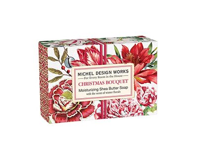 Michel Design Works Christmas Bouquet Moisturizing Shea Butter Soap, Winter Florals, 4.5 oz/127 g