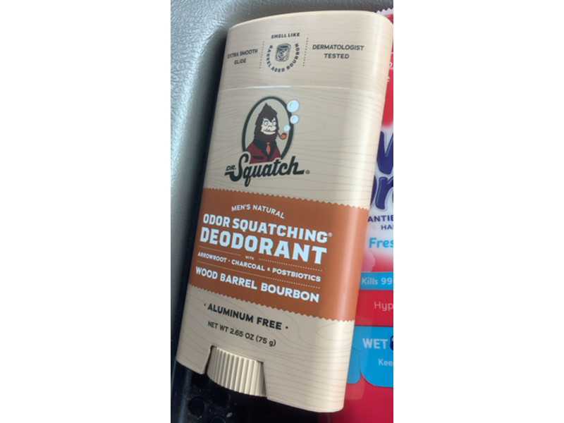 Dr. Squatch Odor Squatching Deodorant, Wood Barrel Bourbon, 2.65 oz/75 g