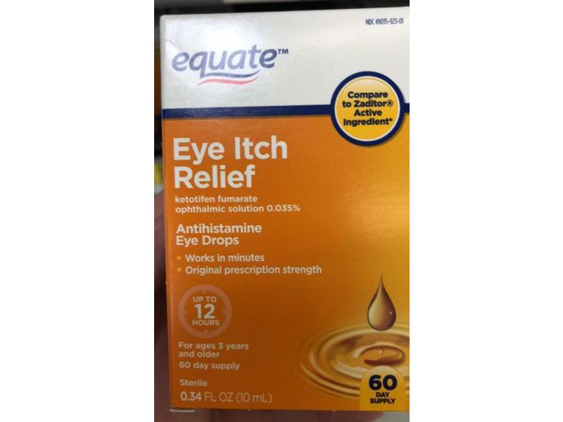 Equate Eye Itch Relief Eye Drops, Antihistamine, 0.34 fl oz/10 mL