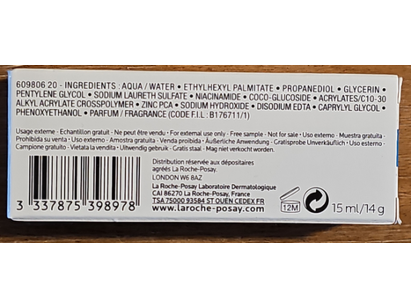 La Roche - Posay Effaclar H Derma - Soothing Hydrating Cleansing Cream, 15 mL