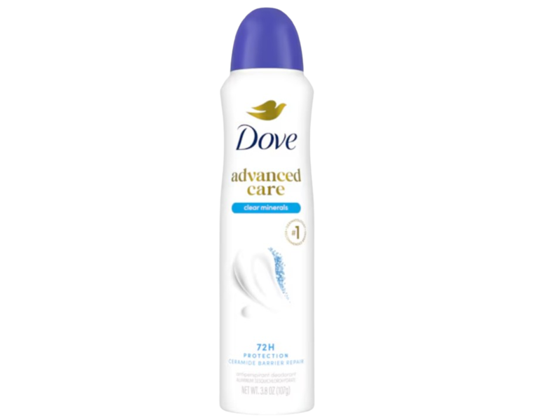 Dove 72h Advanced Care Antiperspirant Deodorant Dry Spray, Clear Minerals, 3.8 oz/107 g