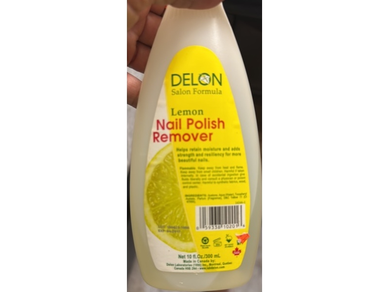 Delon Nail Polish Remover, Lemon, 10 fl oz/300 mL