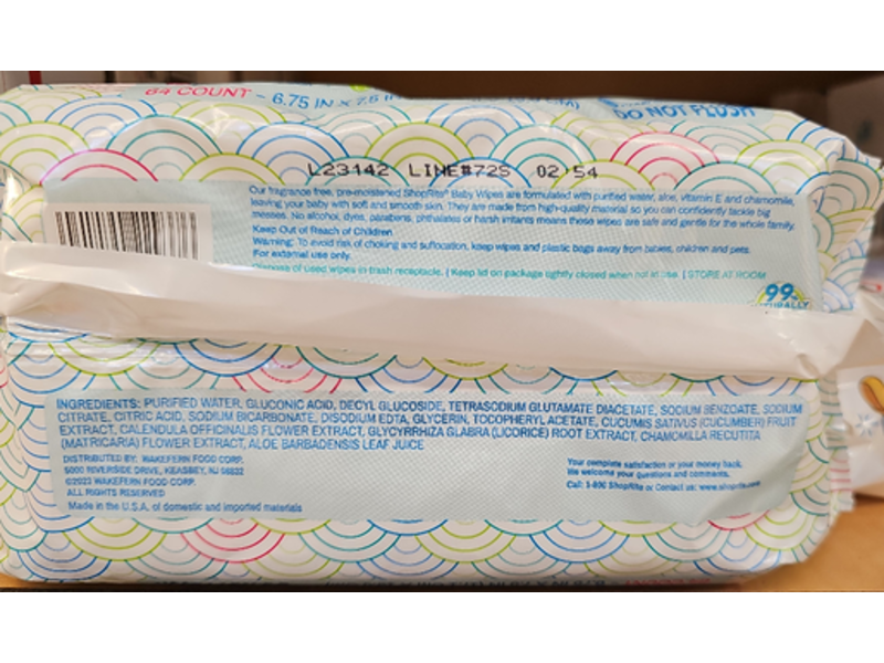 Shop Rite Sensitive Baby Wipes, 64 Count