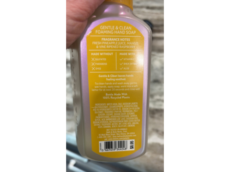Bath & Body Works Gentle & Clean Foaming Hand Soap, Pineapple Mango, 8.76 fl oz/259 mL