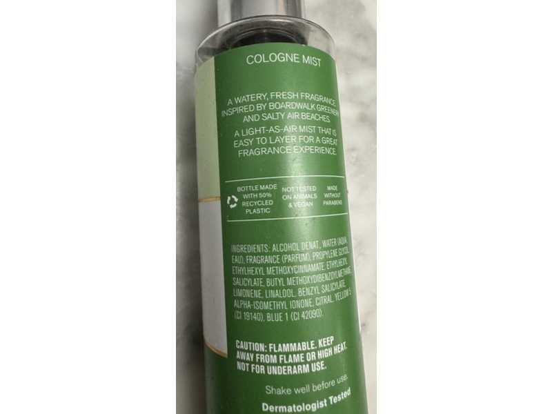 Bath & Body Works Cologne Mist, Bamboo + Surf, 5 fl oz/147 mL