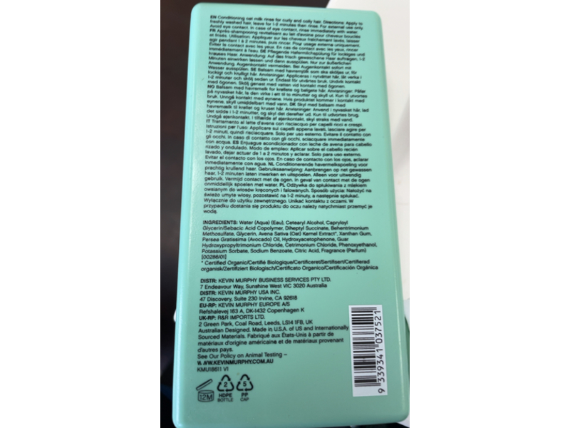 Kevin.Murphy Killer Curls Rinse Nourishing Curl Oat Milk Conditioner, 8.4 fl oz/250 mL