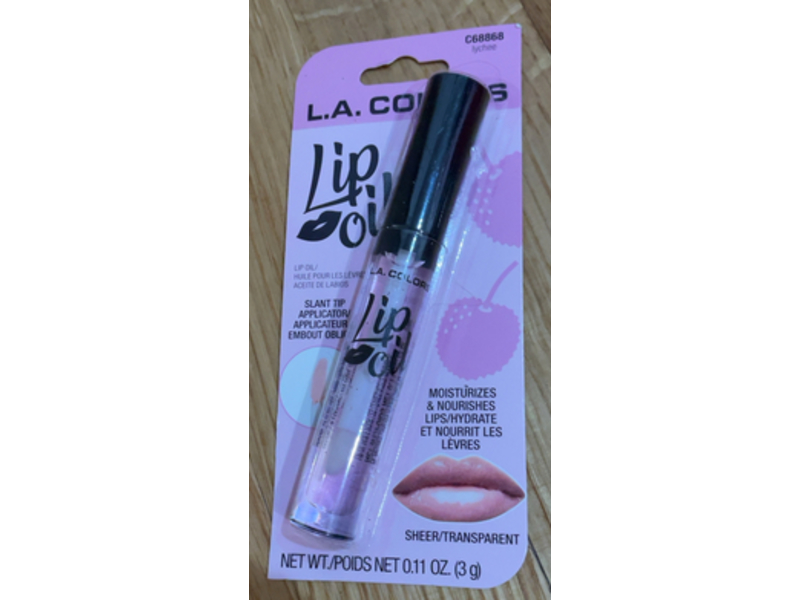 L.A. Colors Moisturizes & Nourishes Lip Oil, C68868 Lychee, 0.11 oz/3 g