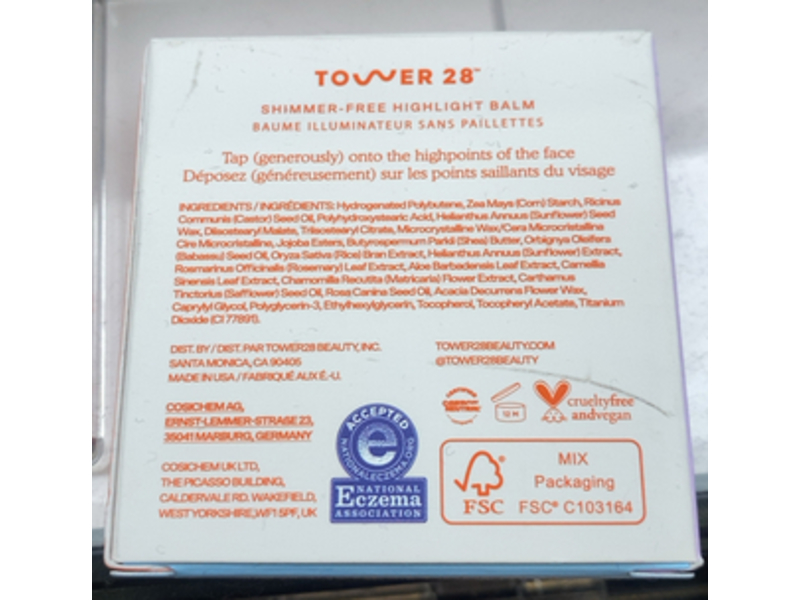 Tower 28 SuperDew Shimmer-Free Highlight Balm, Clear, 0.16 oz/4.5 g