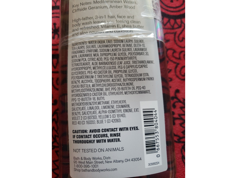 Bath & Body Works 3-In-1 Hair, Face & Body Wash, Marble, 10 fl oz/295 mL