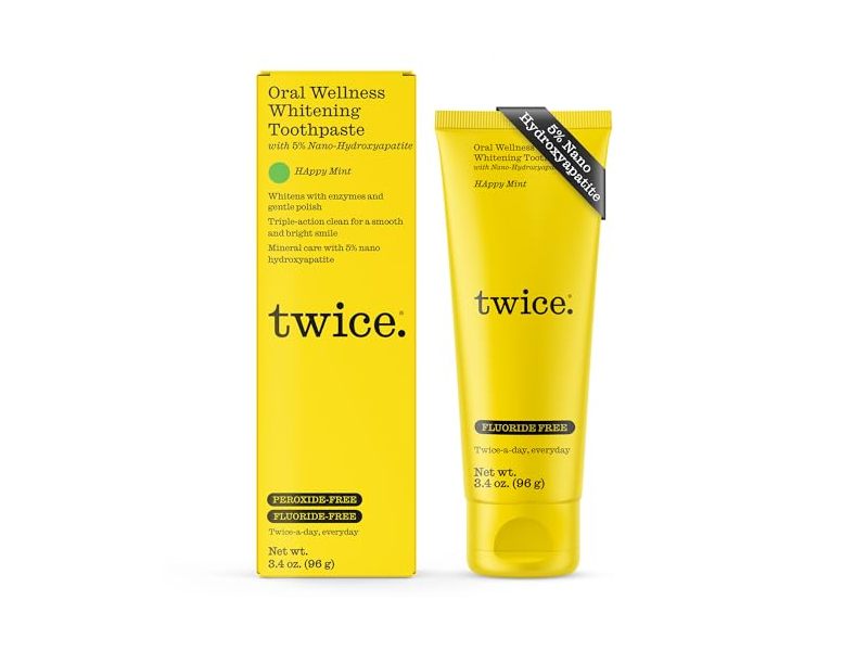 Twice Oral Wellness Whitening Toothpaste, Happy Mint, 3.4 oz/96 g