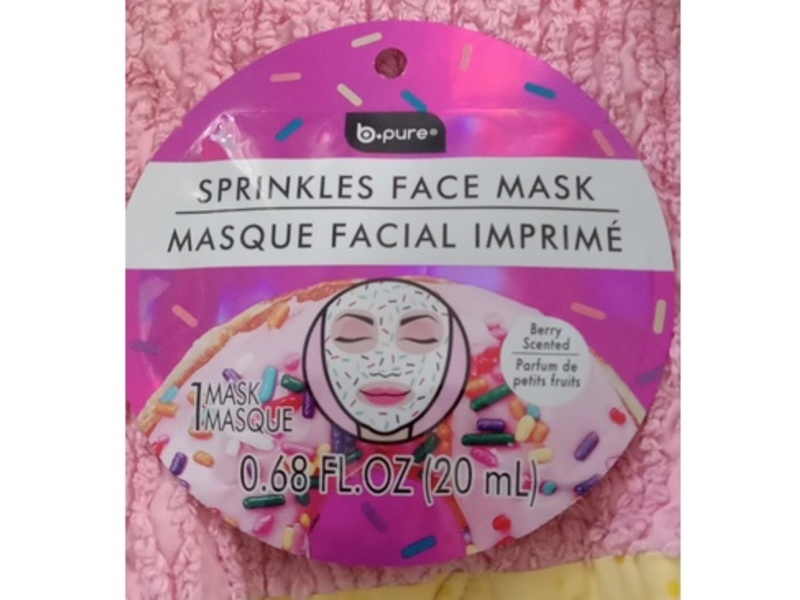 B-Pure Sprinkles Face Mask, Berry, 0.68 fl oz/20 mL