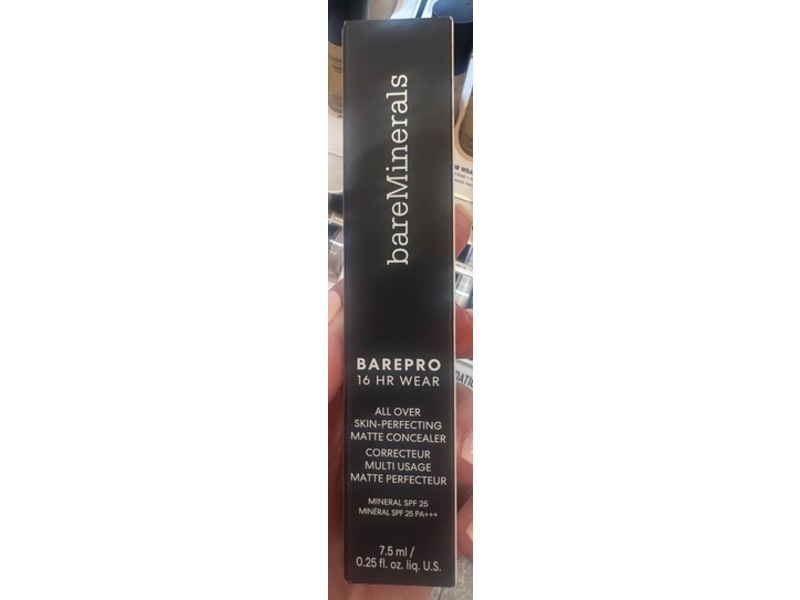 bareMinerals Barepro Wear All Over Skin-Perfecting Matte Concealer, Light 255 Neutral, SPF 25, PA+++, 0.25 fl oz/7.5 mL