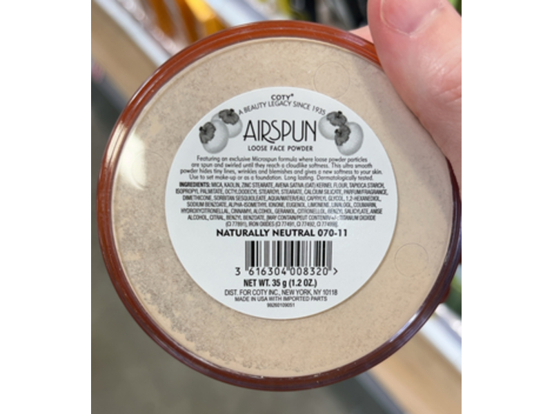 Airspun Loose Face Powder, Talc Free Formula, Naturally Neutral, 1.2 oz/35 g
