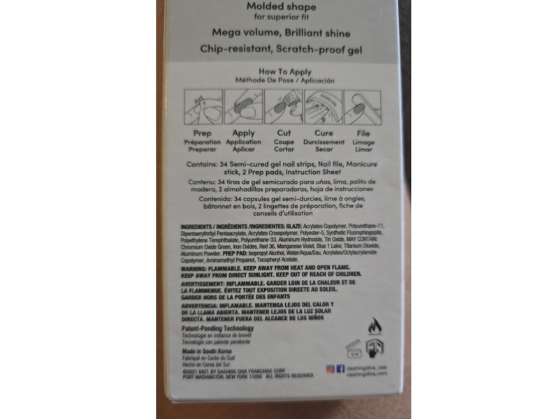 Dashing Diva Glaze Semi-Cured Gel Nail Strips, Candy Village, 34 Count