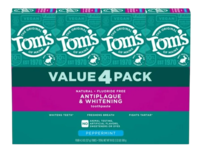 Tom's Of Maine Antiplaque & Whitening Toothpaste, Peppermint, 4.5 oz/127 g, Pack Of 4 - Image 2