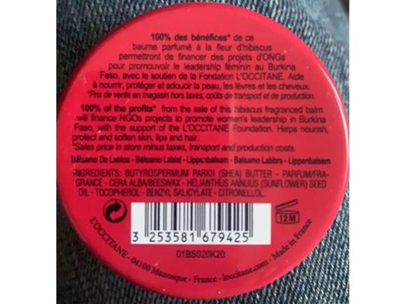 L'Occitane En Provence Solidarity Balm, Hibiscus Flower, 0.7 oz/20 g
