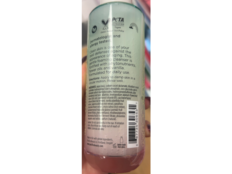 Pacifica Beauty Future Youth Foaming Cleansing Gel, Oat & Flower Milk, 4.7 fl oz/140 mL