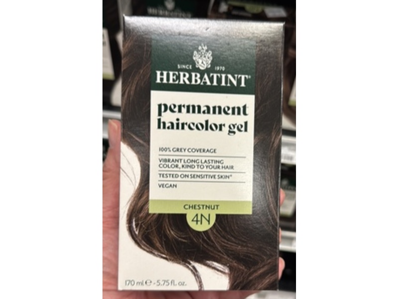 Herbatint Permanent Haircolor Gel, 4N Chestnut, 5.75 fl oz/170 mL