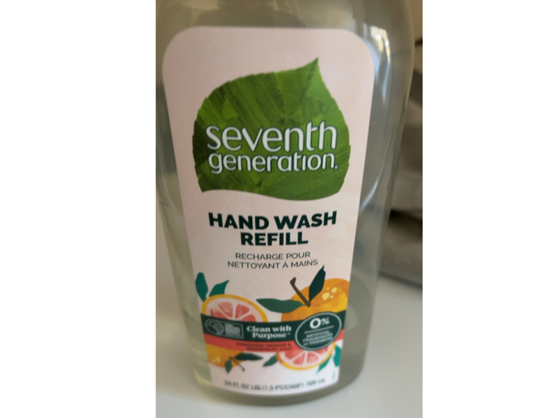 Seventh Generation Hand Wash Refill, Mandarin Orange & Grapefruit, 24 fl oz/709 mL, Pack of 3