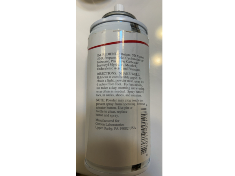 Gordon's No Five Spray Foot Powder, 4 oz/113 g