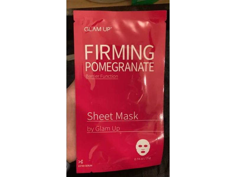 Glam Up Sheet Mask, Firming Pomegranate, 0.74 oz/21 g