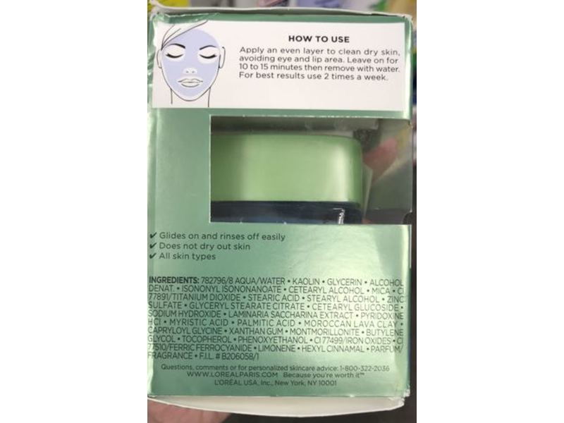Loreal Paris Pure-Clay Mask, Clear & Comfort, 1.7 oz