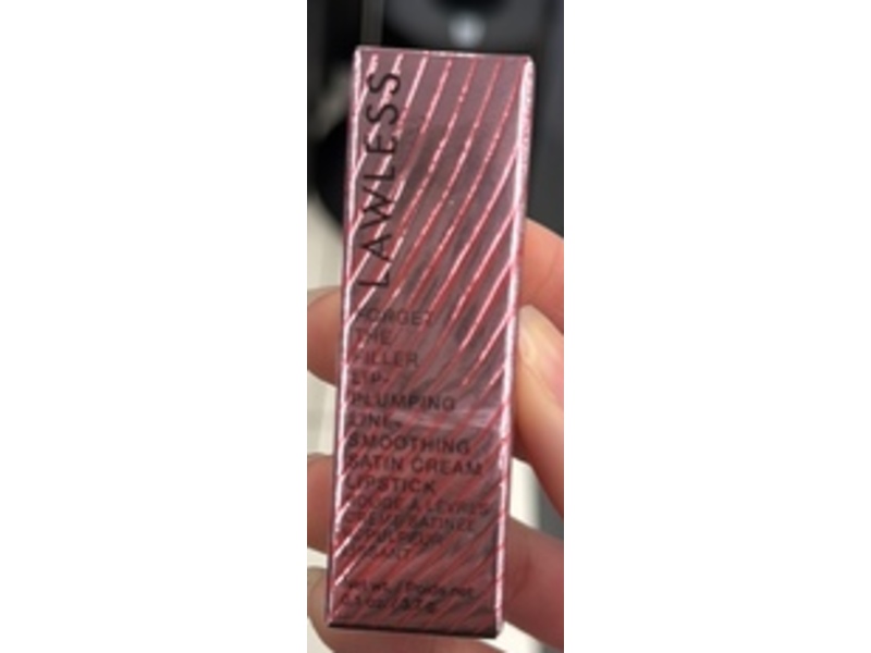 Lawless Forget The Filler Lip-Plumping Line-Smoothing Satin Cream Lipstick, Minx, 0.1 oz/3.7 g