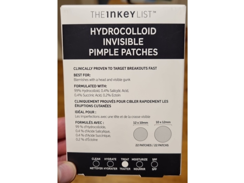 The Inkey List Hydrocolloid Invisible Pimple Patches, 22 Count
