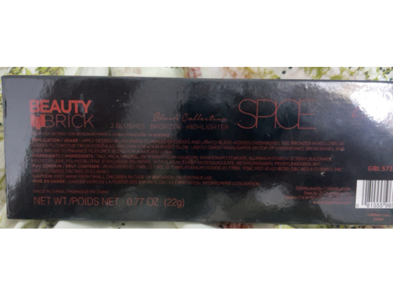 La Girl Beauty Brick Blush Palette, Spice, 0.77 oz/22g