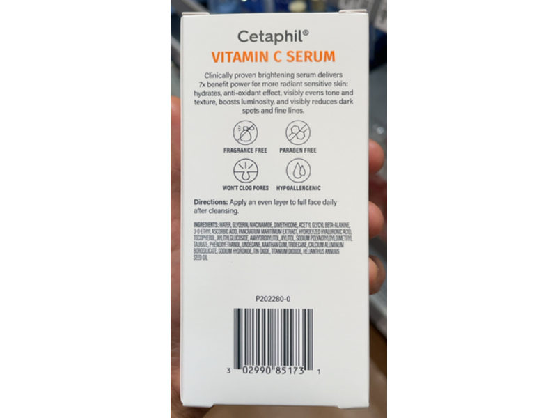 Cetaphil Serum, Vitamin C, Niacinamide & Sunflower Seed Oil, 1 fl oz/30 mL