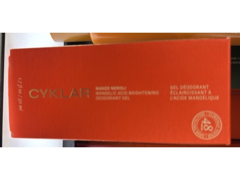 Cyklar Mandelic Acid Brightening Deodorant Gel, Naked Neroli, 1.7 fl oz/50 mL