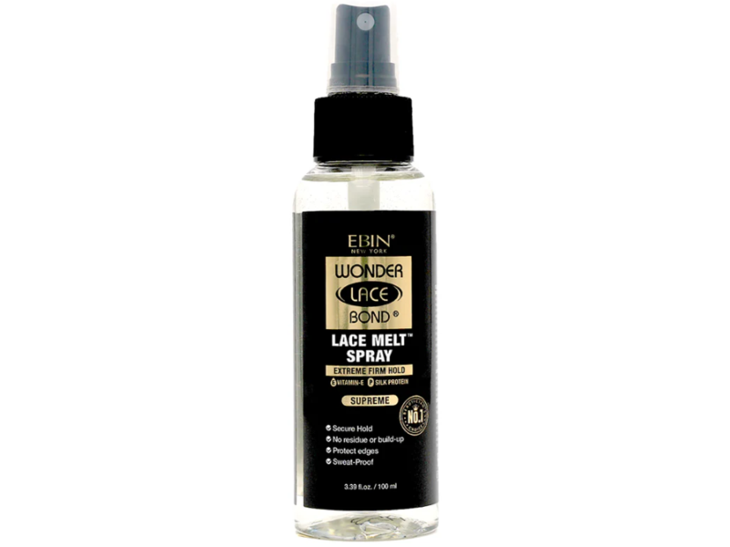 Ebin New York Wonder Lace Bond Lace Melt Spray, Extreme Firm Hold, 3.39 fl oz/100 mL