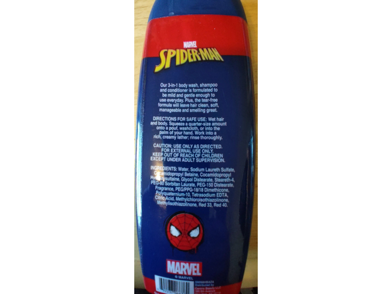 Spiderman 3-In-1 Body Wash Shampoo & Conditioner, Super Power Punch Scented, 20 fl oz/591 mL