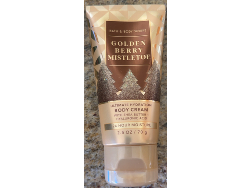 Bath & Body Works Ultimate Hydration Body Cream, Golden Berry Mistletoe, 2.5 oz/70 g