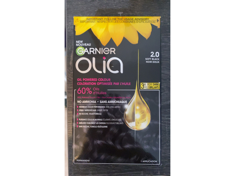 Garnier Permanent Hair Colour Olia Kit, 2.0 Soft Black