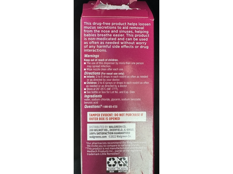 Walgreens Baby Saline Spray + Drops, 2 fl oz/59 mL