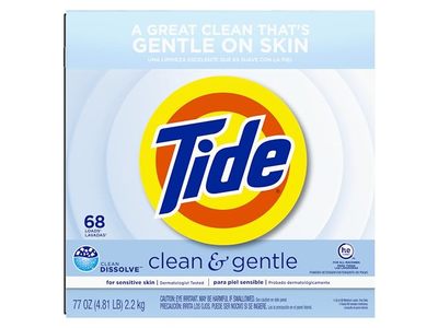 Tide Powder Laundry Detergent, Clean & Gentle, 68 Loads, 77 oz/2.2 kg