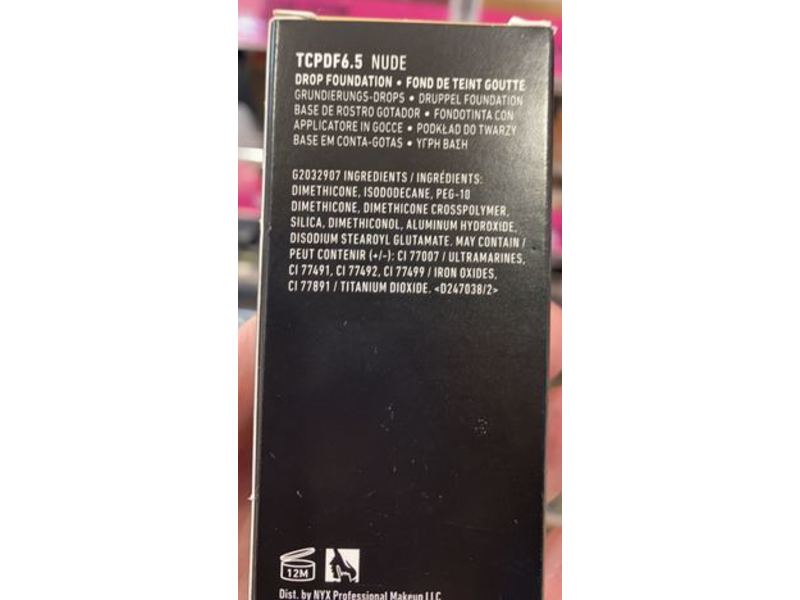 Nyx Professional Makeup Total Control Pro Drop Foundation, Nude, 0.43 fl oz/13 mL