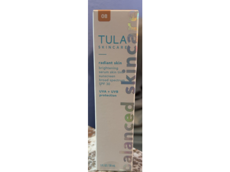 Tula Skin Care Radiant Skin Brightening Serum Skin Tint, 08 Light Medium, SPF 30, 1.0 fl oz/30 mL