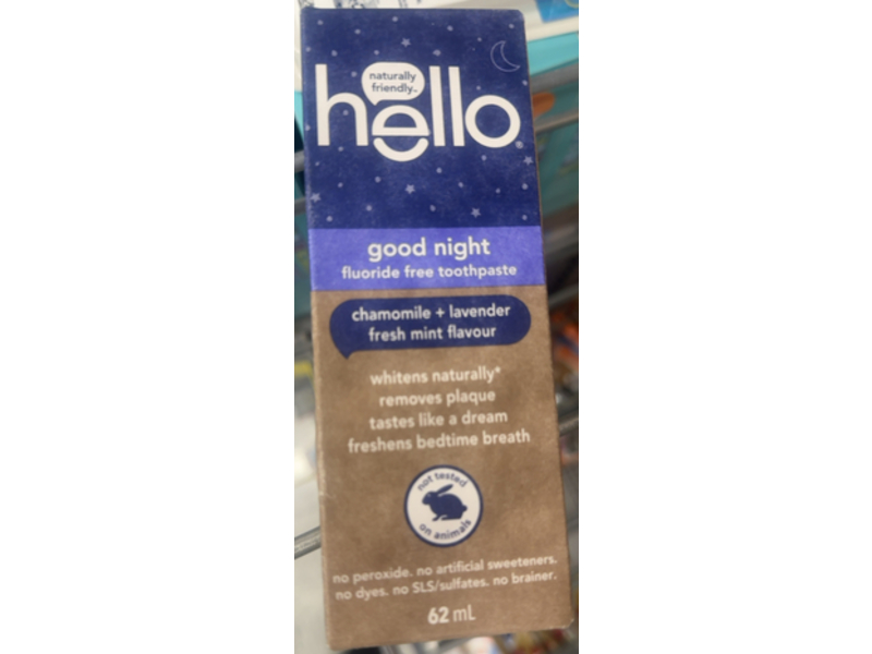 Hello Good Night Fluoride Free Toothpaste, Chamomile + Lavender, 62 mL