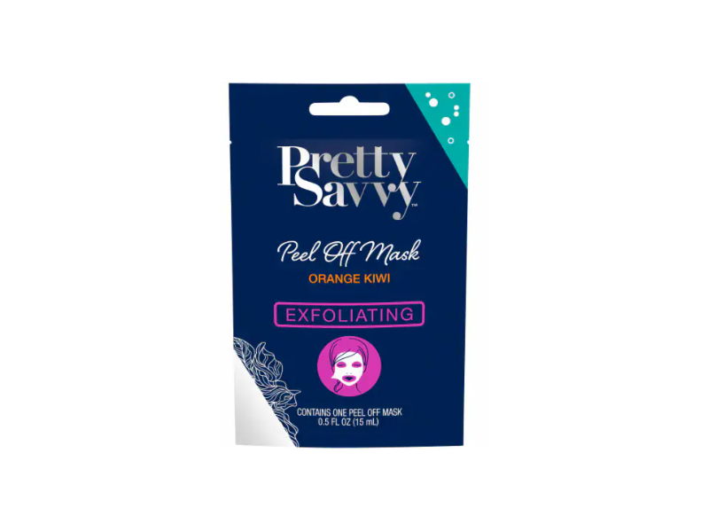 Pretty Savvy Exfoliating Peel Off Mask, Orange Kiwi, 0.5 fl oz/15 mL