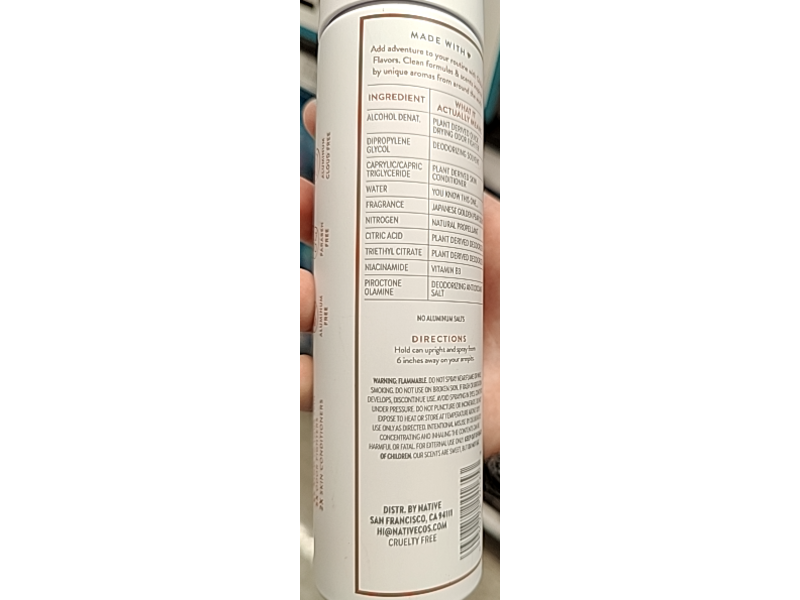 Native Invisible Spray Deodorant, Japanese Golden Pear, 3.5 oz/99 g